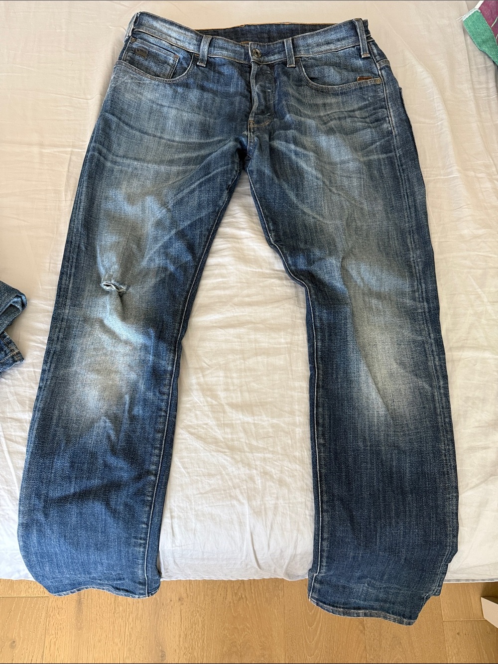 G-Star Raw Men's Faded Blue Straight Jeans